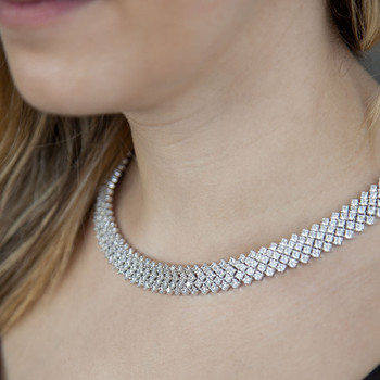 Collier argent 925 zirconias 43 cm