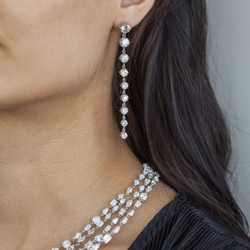 Boucles d'oreilles pendants argent 925 zirconias