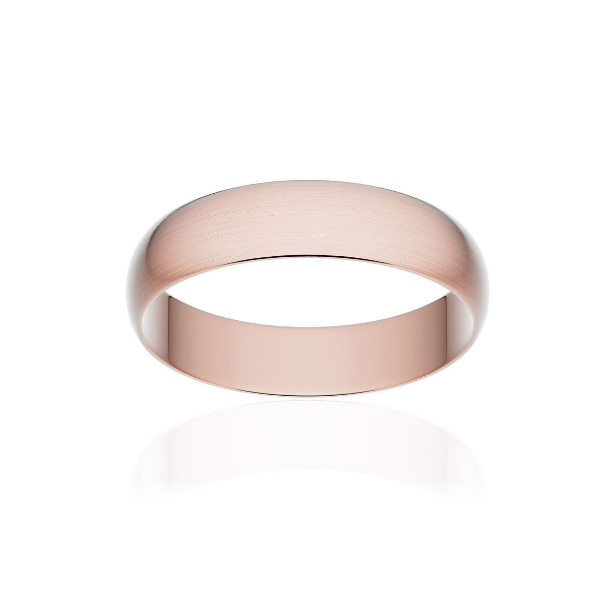 Alliance or 750 rose brossé ruban 4,5mm