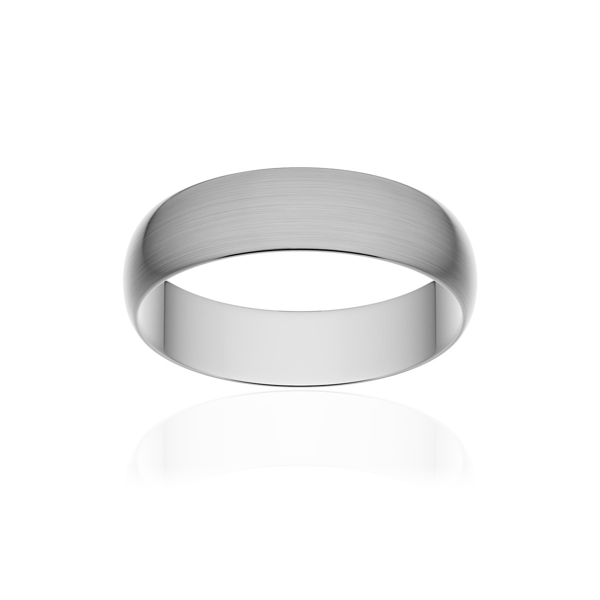 Alliance or 750 blanc brossé ruban 5mm