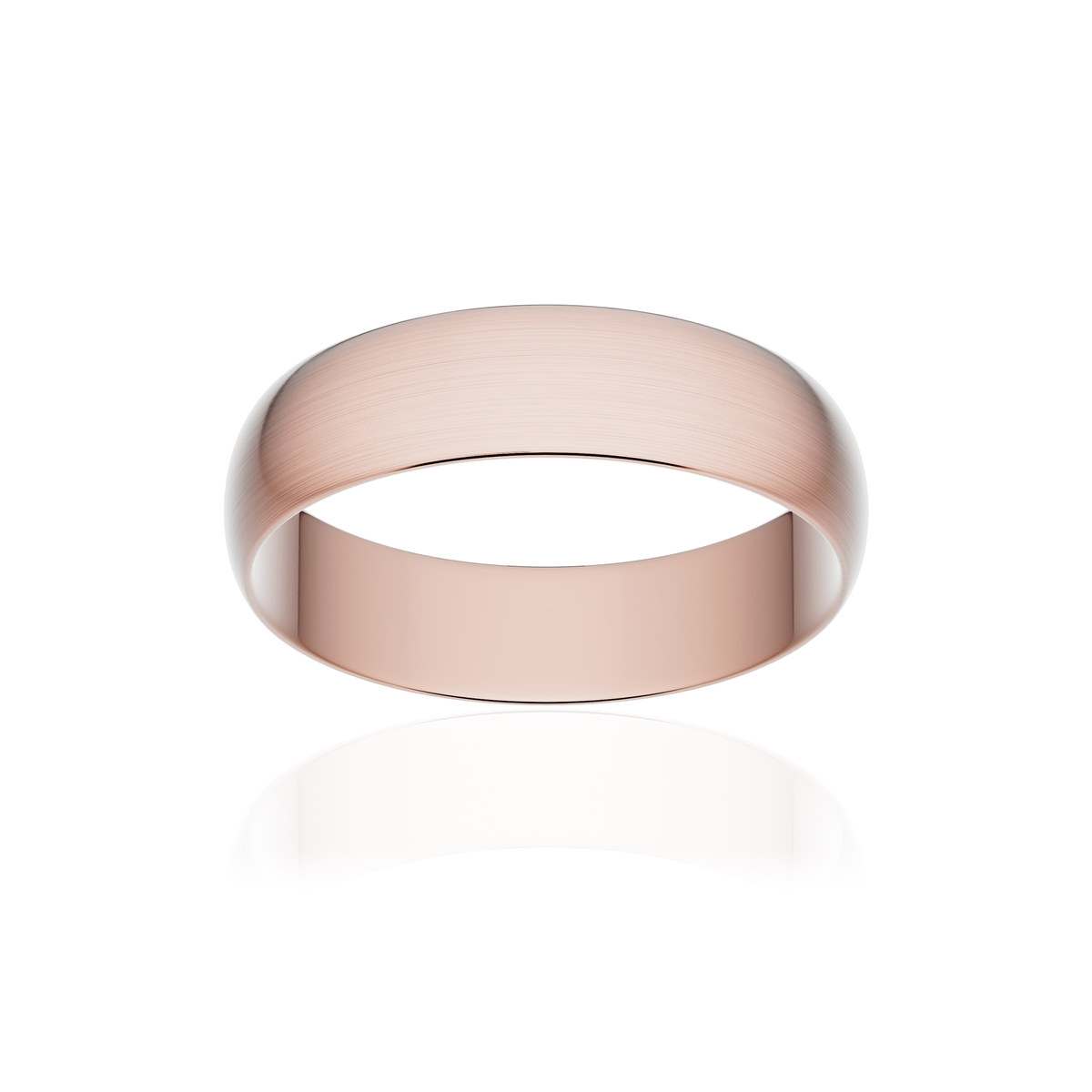 Alliance or 750 rose brossé ruban 5mm