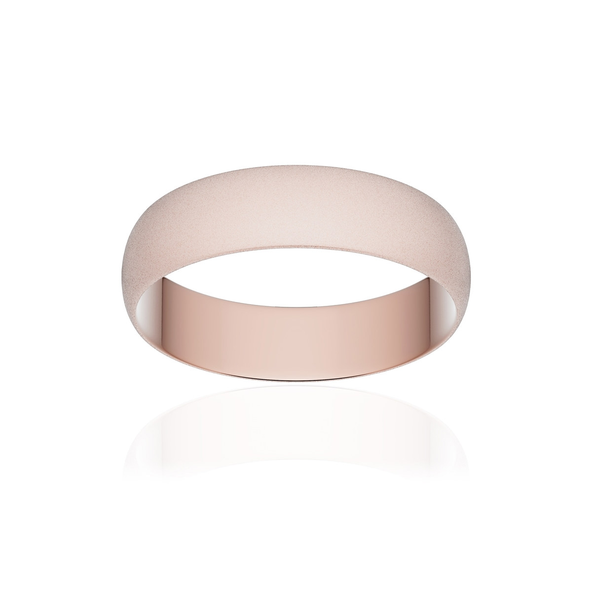 Alliance or 750 rose sablé ruban 5mm