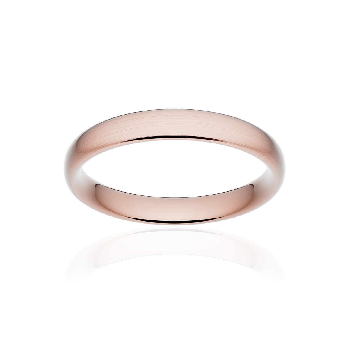 Alliance or 750 rose brossé ruban confort 3,5mm