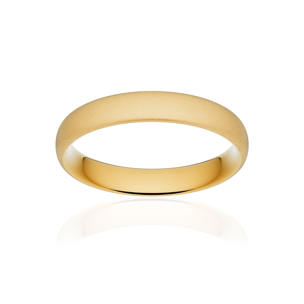 Alliance or 750 jaune sablé ruban confort 4mm
