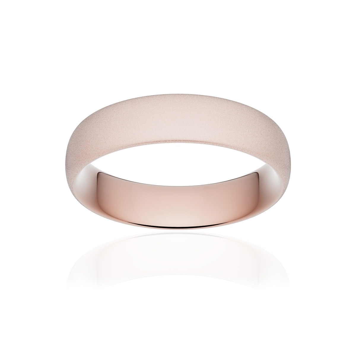 Alliance or 750 rose sablé ruban confort 5,5mm