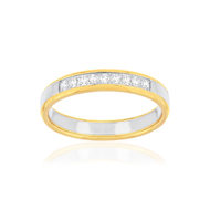 Alliance 2 ors 375 jaune et blanc diamants 0.15 carat