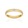 Alliance or 375 jaune sablé ruban confort 3,5mm diamant princesse - vue V1
