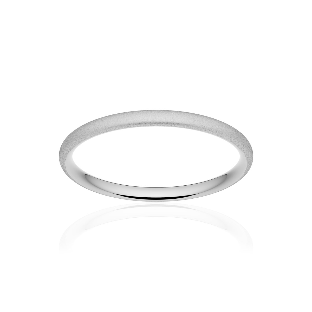 Alliance palladium 950 sablé demi-jonc confort 2 mm