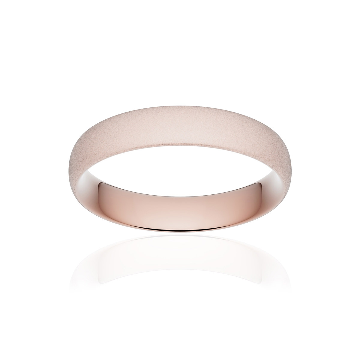 Alliance or 375 rose sablé demi-jonc confort 4,5mm