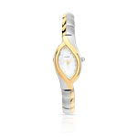 Montre femme bracelet m&eacute;tal chrom&eacute; et dor&eacute;