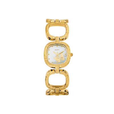 Montre femme bracelet m&eacute;tal dor&eacute;