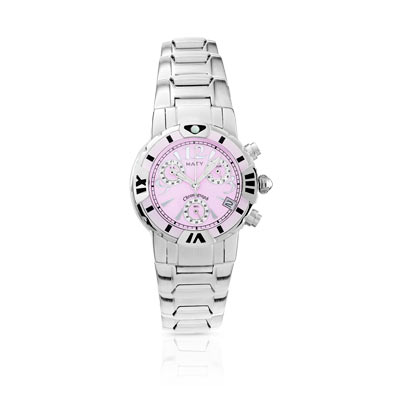 Montre femme chronographe bracelet acier