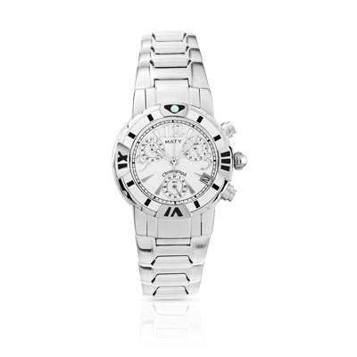 Montre femme chronographe bracelet acier