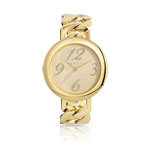 Montre femme bracelet m&eacute;tal dor&eacute;