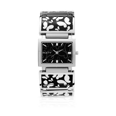 Montre femme bracelet m&eacute;tal chrom&eacute;