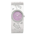 Montre femme bracelet chrom&eacute;
