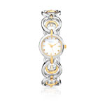 Montre femme bracelet métal bicolore