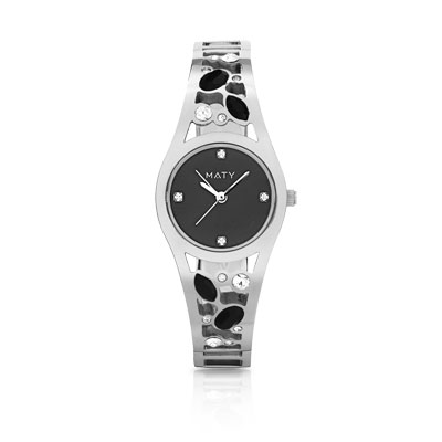 Montre femme bracelet m&eacute;tal chrom&eacute;
