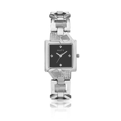 Montre femme bracelet m&eacute;tal chrom&eacute;