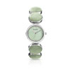 Montre femme bracelet métal chromé et jade