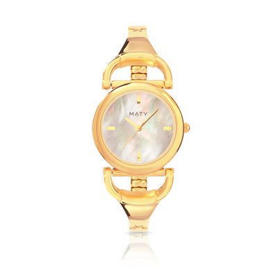 Montre femme bracelet m&eacute;tal dor&eacute;