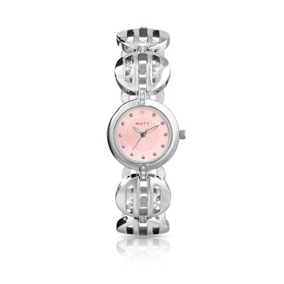 Montre femme bracelet métal clhromé