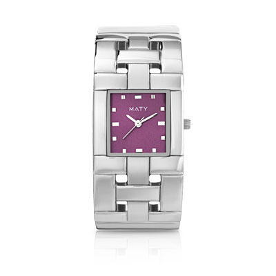 Montre femme bracelet métal chromé