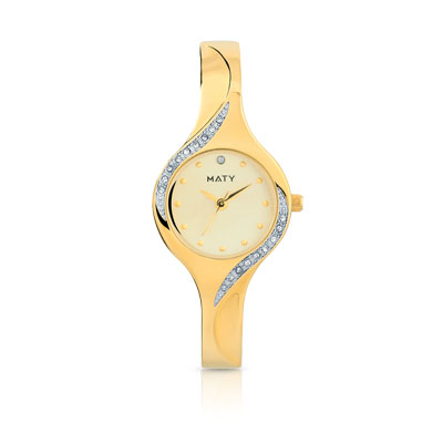 Montre femme bracelet m&eacute;tal dor&eacute;