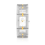 Montre femme bracelet m&eacute;tal bicolore