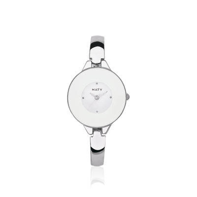 Montre femme bracelet m&eacute;tal chrom&eacute;