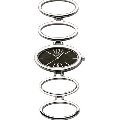 Montre femme bracelet m&eacute;tal chrom&eacute;
