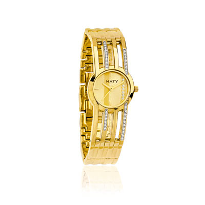 Montre femme bracelet m&eacute;tal dor&eacute;