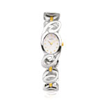 Montre femme bracelet m&eacute;tal bicolore