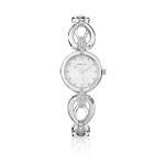 Montre femme bracelet m&eacute;tal chrom&eacute;