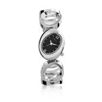 Montre femme bracelet chrom&eacute;