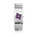 Montre femme bracelet chrom&eacute;