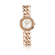 Montre et bracelet dorés rose