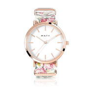 Montre femme dorée rose bracelet cuir