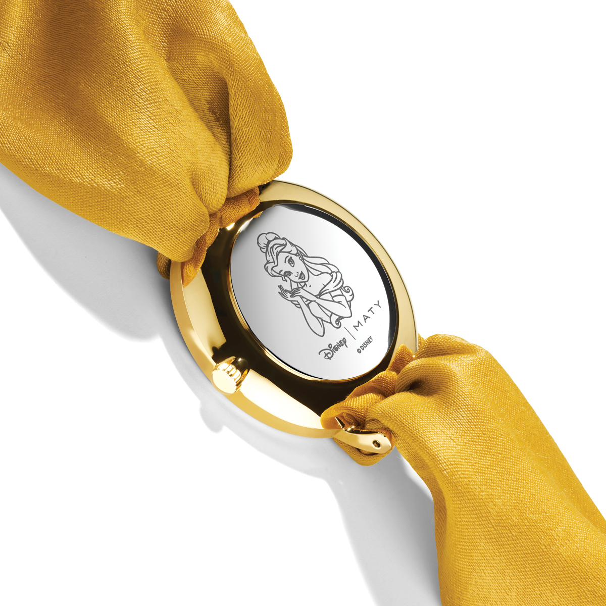Montre Disney Belle dorée jaune foulard jaune - vue V2