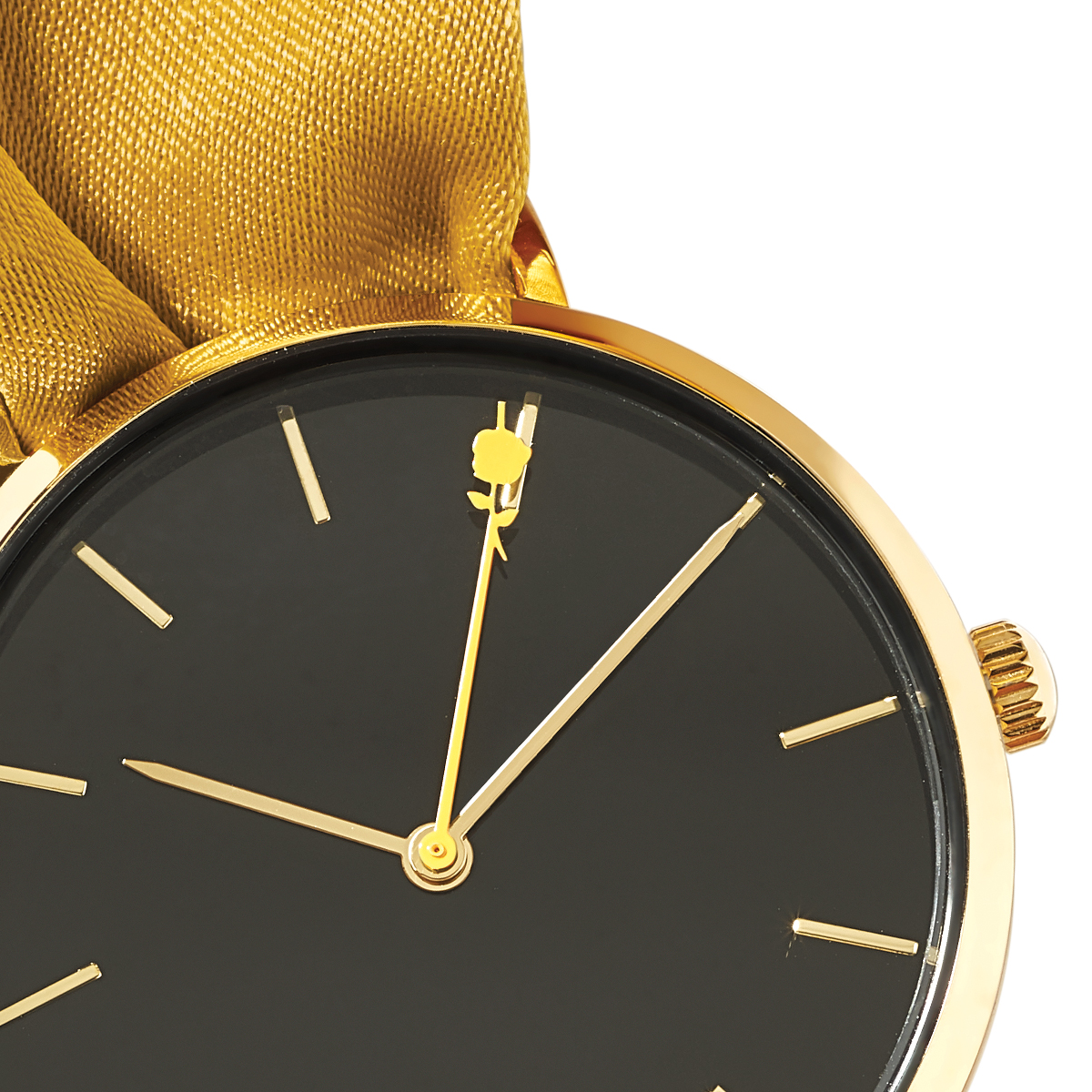 Montre Disney Belle dorée jaune foulard jaune - vue VD1