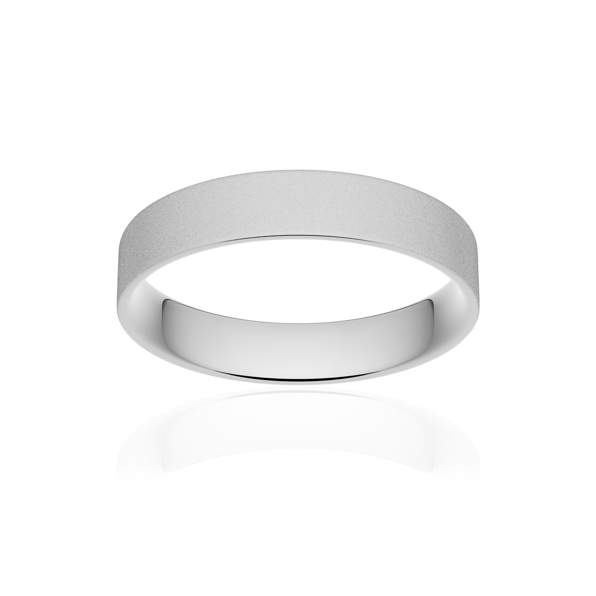 Alliance or 375 blanc sablé ruban plat confort 4mm