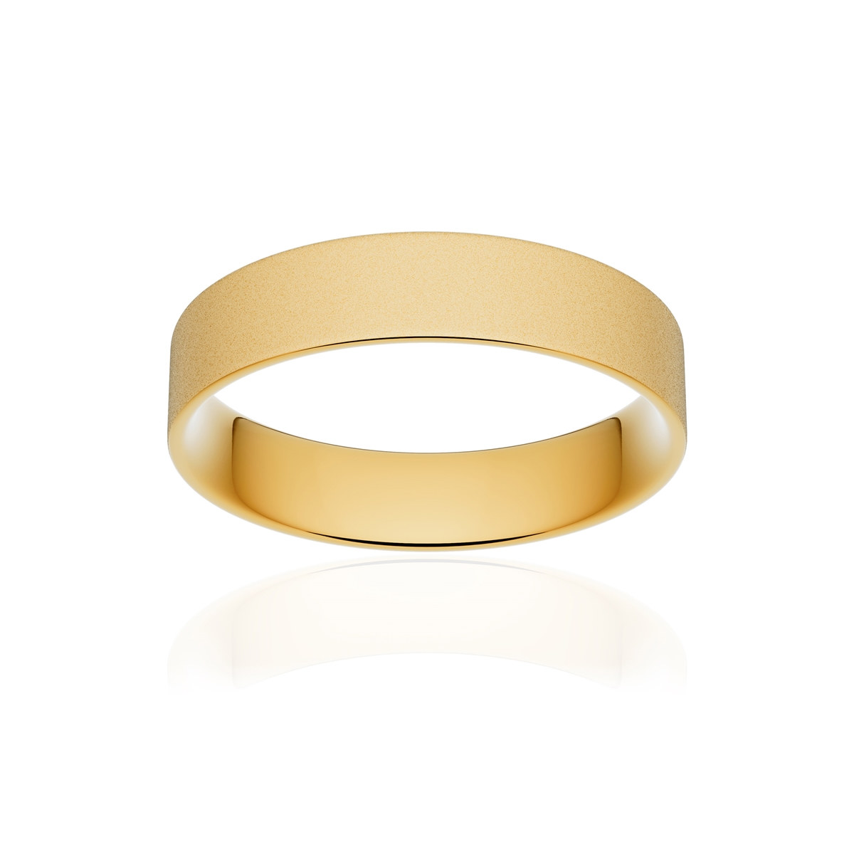 Alliance or 375 jaune sablé ruban plat confort 4,5mm