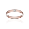 Alliance or 750 rose poli demi-jonc confort 3,5mm diamant princesse - vue V1