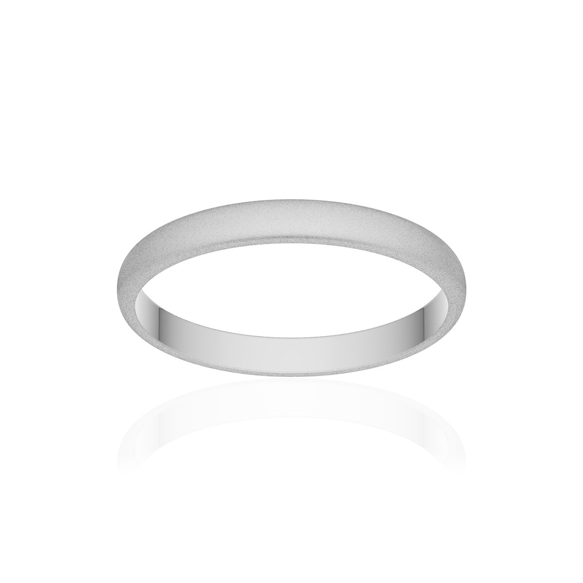 Alliance platine 950 sablé demi-jonc 2,5 mm
