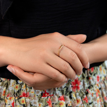 Geelgouden ring met kettingmotief