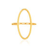 Bague plaqué or jaune, motif ovale style chaînage - vue V3