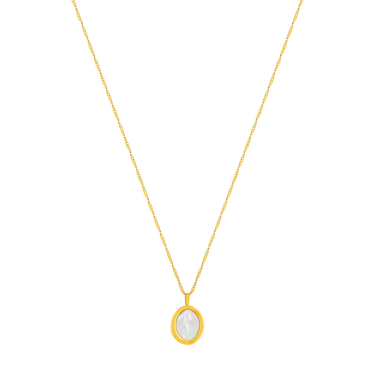 Collier acier jaune nacre 46 cm - vue 2