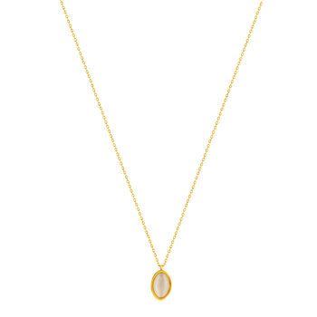 Collier acier jaune pierre imitation beige 45 cm
