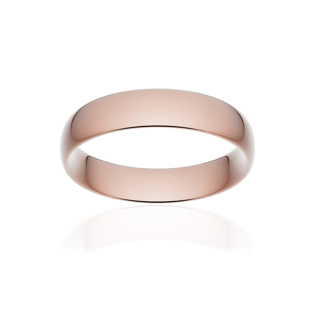 Alliance or 750 rose poli demi-jonc confort 5mm
