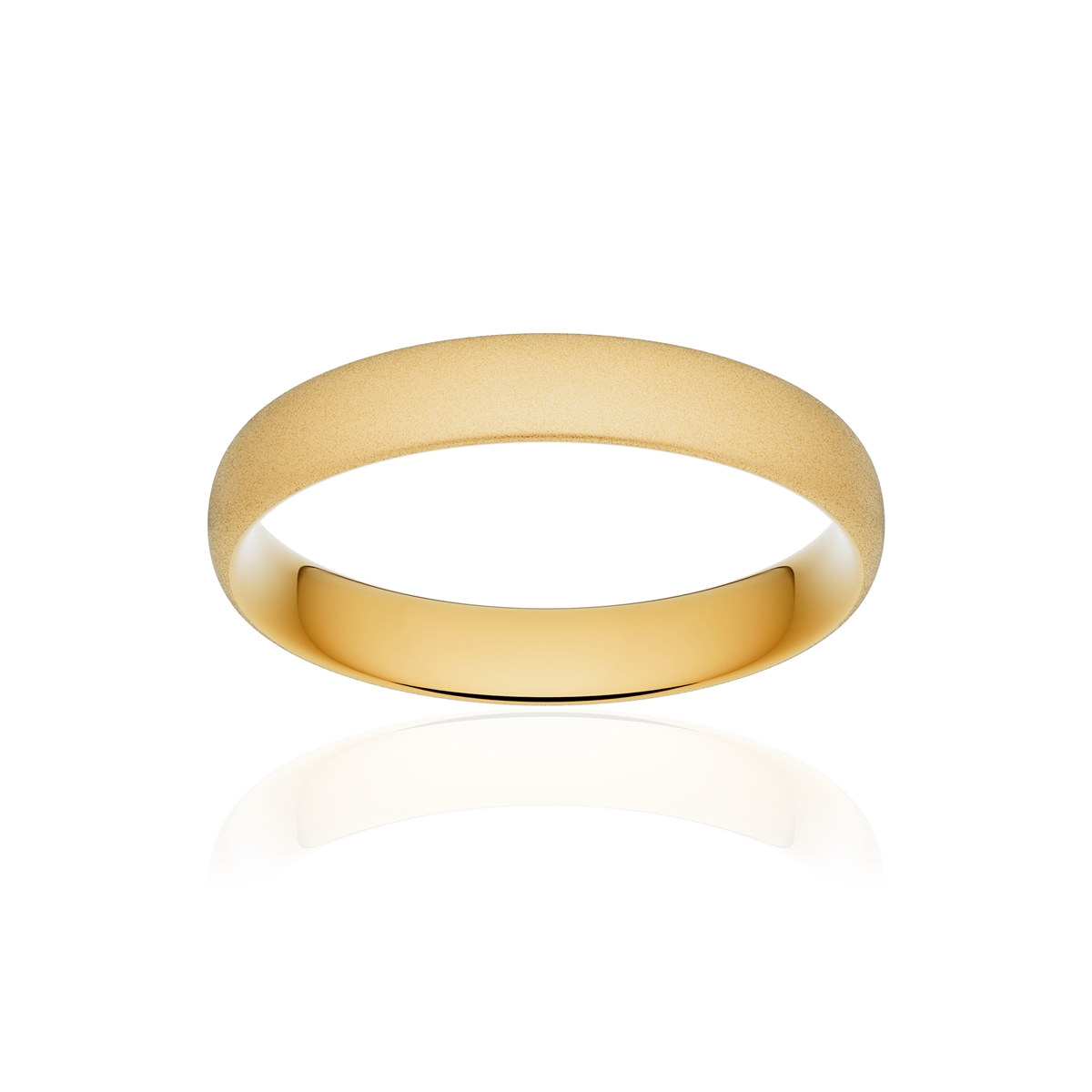 Alliance or 750 jaune sablé demi-jonc confort 4mm